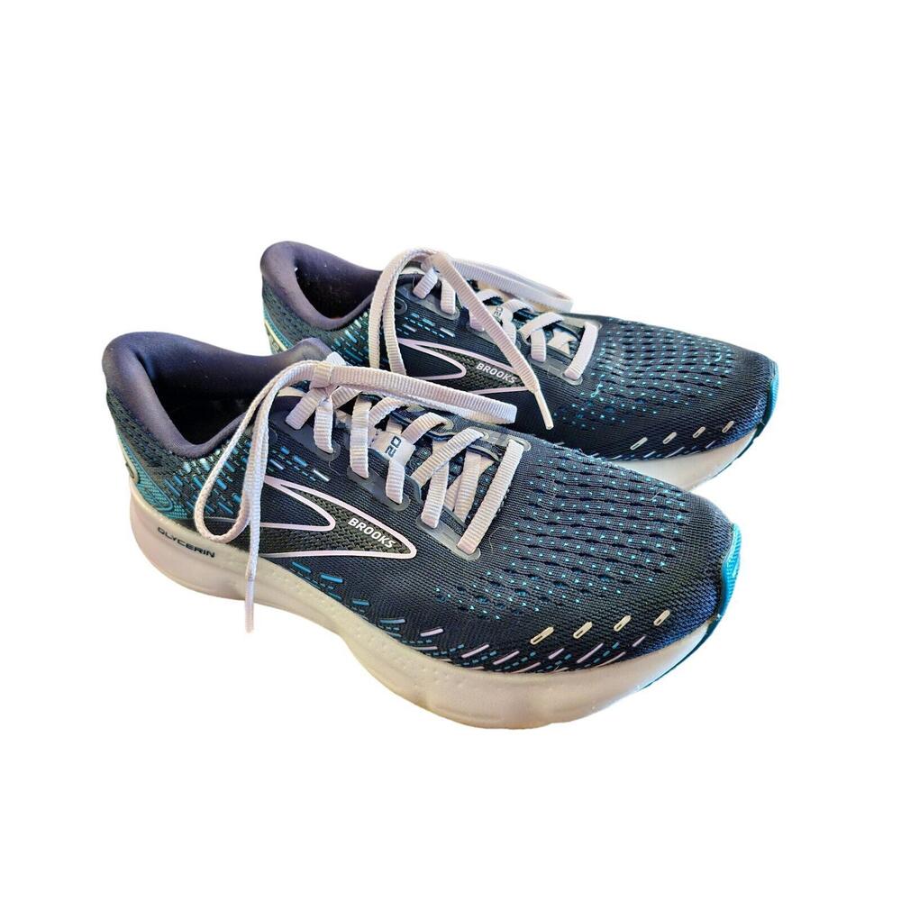 Brooks Glycerin 20 Women's size 8 peacock lavender blue Running Shoes Sneaker